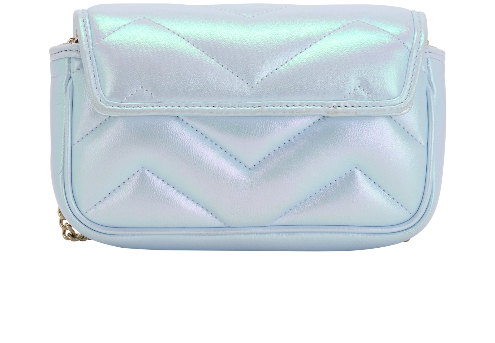 Mini GG Marmont Shoulder Bag, &pound;850, Handbags, Blue/Pink, Leather, Back view